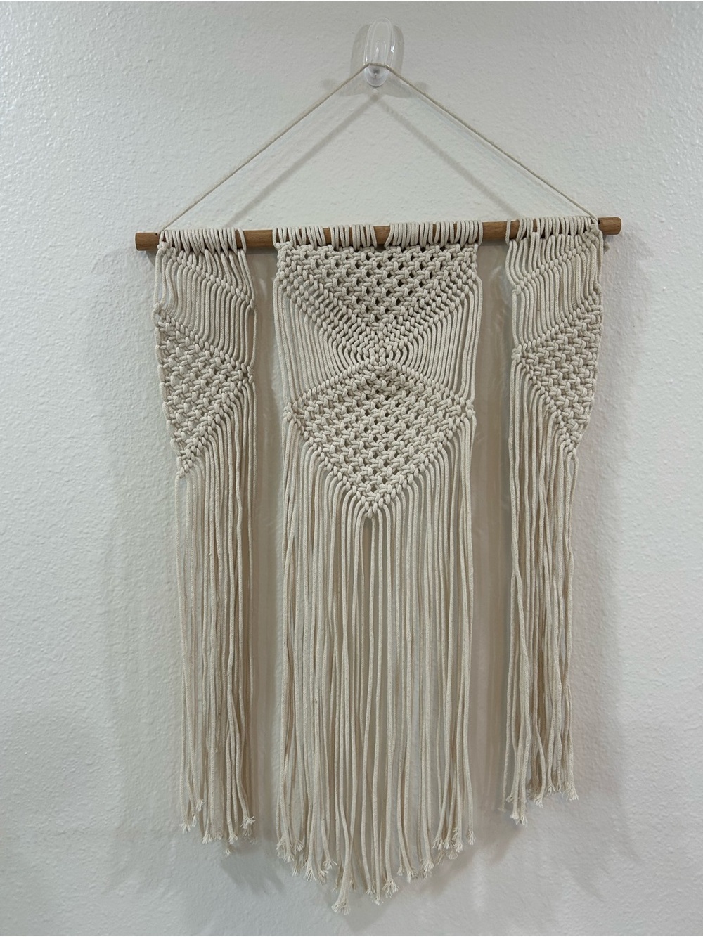Macrame Boho Wall Art Hanging Tapestry with (2) Beaded Garland